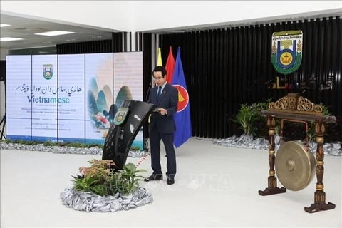 Vietnamese Ambassador in Brunei Tran Anh Vu speaks at the event. (Photo: VNA)