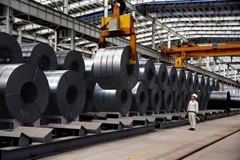 Stainless steel production at a factory in northern Vietnam (Photo: VNA)