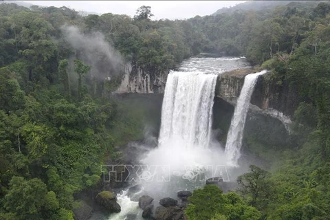 A view of the K50 Waterfall (Hang En Waterfall) in the Kon Ka Kinh National Park in the Central Highlands province of Gia Lai. (Photo: VNA)