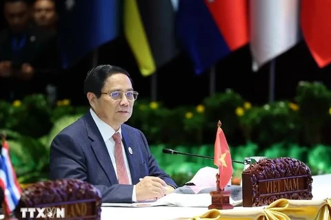 Prime Minister Pham Minh Chinh at the second Asia Zero-Emission Community (AZEC) Leaders’ Meeting (Photo: VNA)