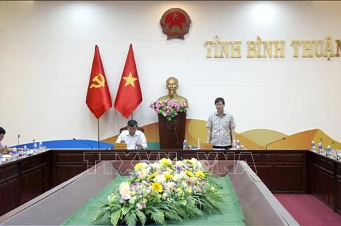 Vice Chairman of the Binh Thuan provincial People's Committee Nguyen Hong Hai speaks at the meeting. (Photo: VNA)