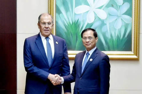 Vietnamese Deputy Prime Minister and Minister of Foreign Minister Bui Thanh Son (right) and Russian Minister of Foreign Affairs Sergei Lavrov. (Photo: thanhnien.vn)