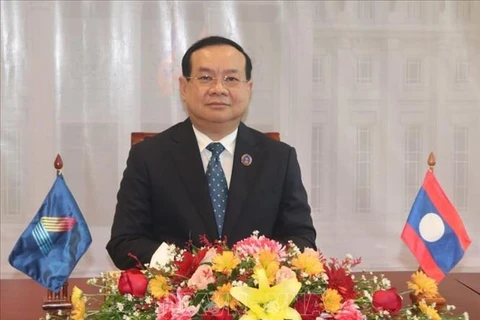 Chairman of the Lao National Assembly (NA)'s Committee for Foreign Affairs and Head of the AIPA-45 National Secretariat Sanya Praseuth. (Photo: VNA broadcasts)