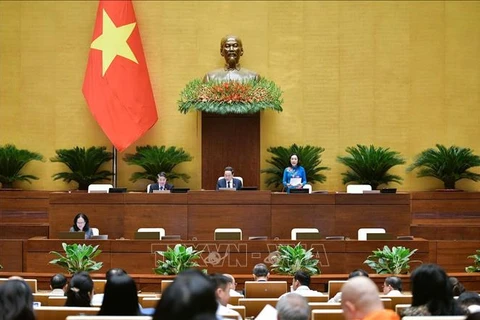 The 15th National Assembly continues the 8th session in Hanoi on October 22, (Photo: VNA)