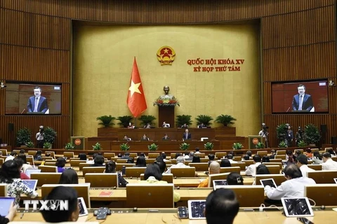 Participants at the seventh working day of 15th NA’s eighth session. (Photo: VNA)