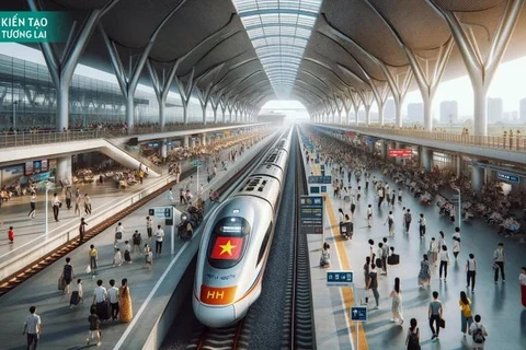 Illustrative image of Vietnam's future high-speed railway using Chat GPT application.