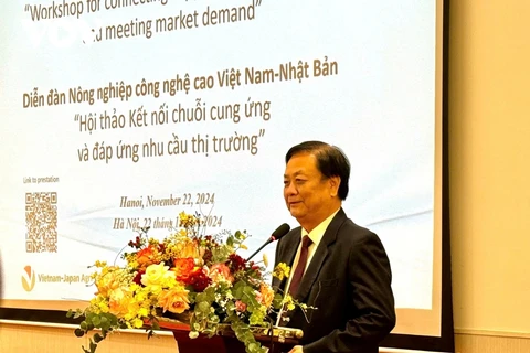 MARD Minister Le Minh Hoan speaks at the event (Photo: VOV)