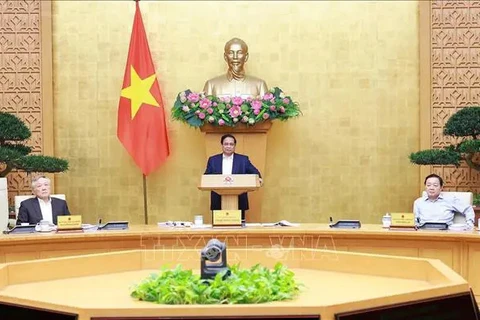 PM Pham Minh Chinh speaks at the meeting (Photo: VNA)