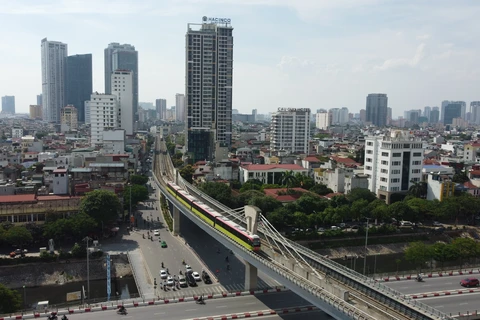 El tramo elevado de la línea de metro de Nhon-Estación de Hanoi (Foto: VNA)