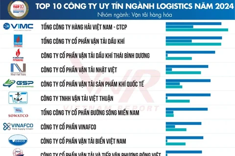 La lista de las 10 compañías de logística más prestigiosas de Vietnam (Foto: bnews.vn)