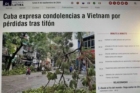 Les dirigeants cubains expriment leur sympathie au Vietnam pour les pertes causées par le typhon Yagi