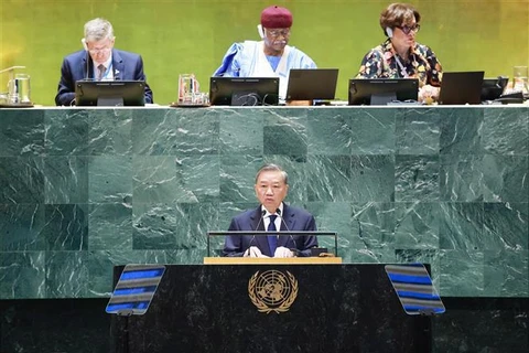 Le secrétaire général du Parti communiste du Vietnam et président vietnamien To Lam assiste au Sommet de l’avenir de l’ONU. Photo . VNA