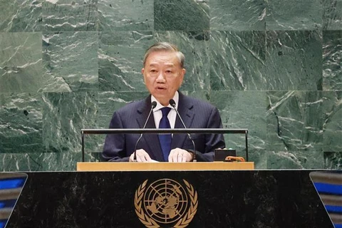 Le dirigeant vietnamien To Lam prend la parole au Sommet de l'avenir de l'ONU. Photo : VNA