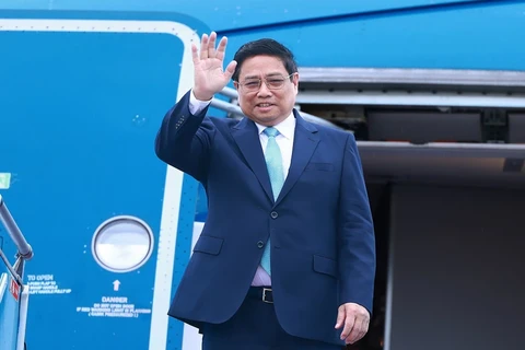 Le Premier ministre Pham Minh Chinh part pour le 8e Sommet de la Sous-région du Grand Mékong. Photo . VNA