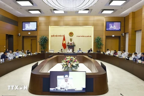 国会常务委员会会议场景。图自越通社