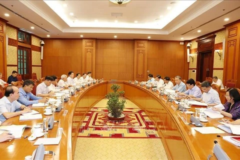 At the meeting of standing members of the sub-committee for documents of the 14th National Party Congress. (Photo: VNA)