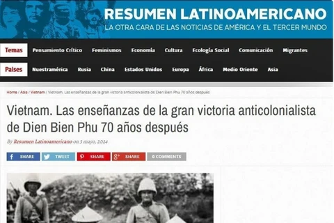 阿根廷电子报《拉丁美洲综述》的屏幕截图。图自越通社