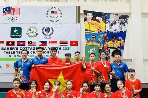 越南青少年乒乓球队获得亚洲锦标赛参赛资格。图自thethaoplus.vn