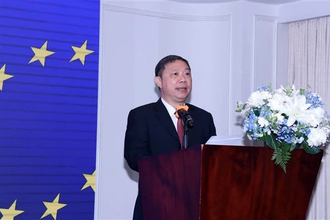 胡志明市人民委员会副主席杨英德发表讲话。图自越通社