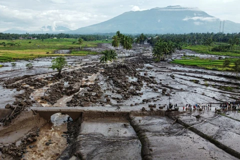 A drone view shows an area affected by heavy rain brought flash floods and landslides in Tanah Datar, West Sumatra province, Indonesia, on May 12, 2024. (Photo: Reuters) 