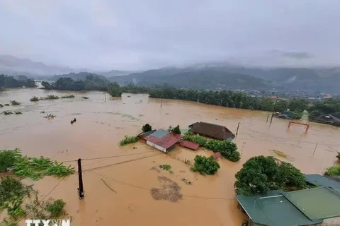 Flooding in the northern province of Ha Giang. (Photo: VNA)