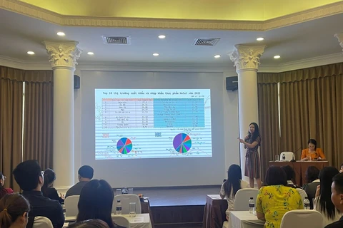 The Export Support Centre under the Ministry of Industry and Trade (MoIT)’s Vietnam Trade Promotion Agency holds a conference on exports to Africa and Middle East on July 12. (Photo: VNA)