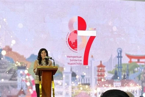 Indonesian Communication and Digital Affairs Minister Meutya Hafid at ANTARA's 87th anniversary event at ANTARA Heritage Center, Jakarta, on December 13. (Photo: VNA)