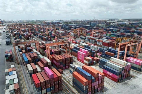 A container depot in Hai Phong Port. (Photo: VNA)