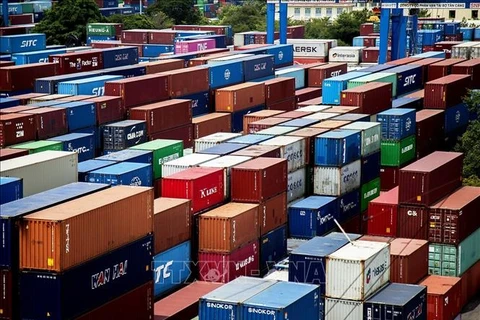 Containers in Cat Lat Port, HCM City (Photo: VNA)