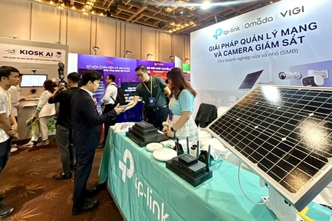 The exhibition area at the 2024 HCM City Digital Transformation Week features technology products and solutions from October 22 to 23. (Photo: VNA)