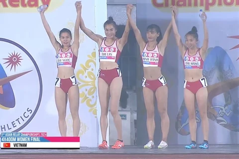 Atletas vietnamitas ganan medalla de oro en Campeonato Asiático de Relevos 2024 (Fuente: dangcongsan.vn)