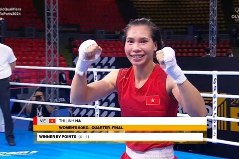 La boxeadora Ha Thi Linh (Foto capturada de vídeo)