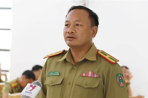 El estudiante de la Academia Política de la Seguridad Pública Popular de Laos, Vonethong Duangchanphom. (Fuente: VNA)