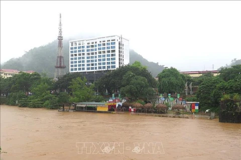 El nivel del río Lo en la ciudad de Ha Giang se eleva. (Fuente: VNA)