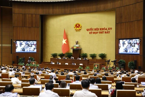 Panorama d'une séance dans le cadre de la 7e session de l'Assemblée nationale. Photo: VNA