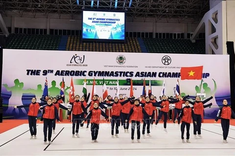 Sportifs vietnamiens lors de la cérémonie d'ouverture. Photo: VNA