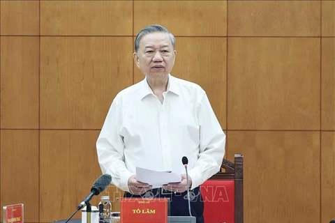 Party General Secretary To Lam speaks at the meeting of the Standing Board of the Central Steering Committee for Prevention and Control of Corruption, Wastefulness, and Negative Phenomena in Hanoi on October 30. (Photo: VNA)