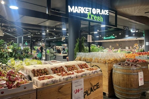 Thanh Hà lychees sold at the Australian Market Place supermarket. (Photo: vietnamnet.vn) 