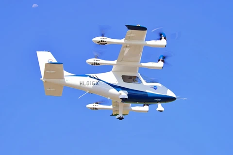 The Optionally Piloted Personal/Passenger Air Vehicle (OPPAV) flying taxi, manufactured by the Korea Aerospace Research Institute and Hyundai Motors Company, (Photo: thejakartapost.com)
