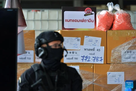 Thailand recently destroyed over 20 tonnes of drugs worth 6.45 billion THB. (Photo: english.news.cn)