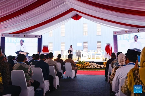 Indonesia's President Joko Widodo delivers a speech at the inauguration ceremony of PT Indonesia BTR New Energy Material (PT BTR) at Kendal Industrial Park in Central Java province, Indonesia, Aug. 7, 2024. (Photo: english.news.cn)