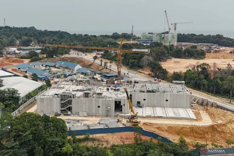 An aerial photo shows a data center construction project in the Nongsa Special Economic Zone (KEK) in Batam, Riau Islands, Indonesia. (Photo: en.antaranews.com) 