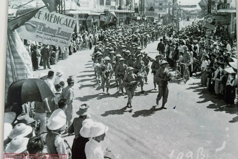 A documentary image on the takeover of the Hanoi capital, which is being preserved at the National Archive Center III in Hanoi. (Photo: VietnamPlus)