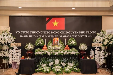Cérémonies funéraires du secrétaire général Nguyen Phu Trong au Japon. Photo: VNA