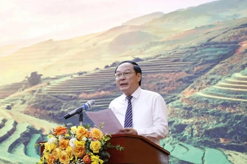 Le vice-ministre des Ressources naturelles et de l’Environnement, Le Công Thanh, à la cérémonie de lancement du Plan directeur national de protection de l’environnement pour la période 2021-2030, avec vision à l'horizon 2050. Photo: VNA