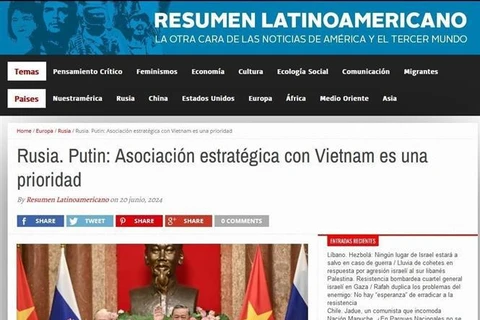 El artículo en Resumen Latinoamericano sobre la visita a Vietnam del presidente ruso Vladimir Putin. 