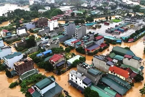 Inundaciones en Ha Giang en junio (Fuente: VNA)