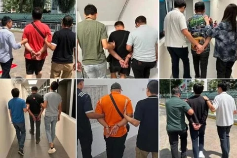 Los sospechosos fueron detenidos durante una operación policial que duró 10 días. (Foto: Policía de Singapur)