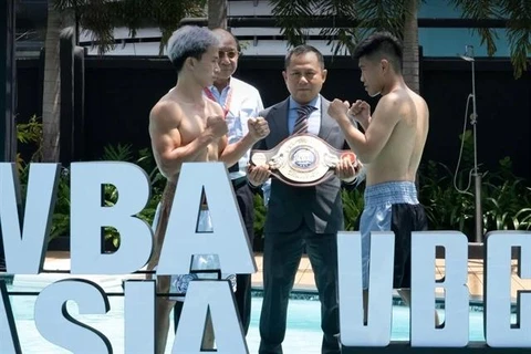 Los atletas participan en la sesión de enfrentamientos del torneo LEAD: WBA Asia Vietnam en Ciudad Ho Chi Minh. (Foto cortesía de Shadow Entertainment)