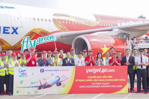 El primer vuelo de Vietjet utilizando combustibles sostenibles (Fuente: Vietjet)